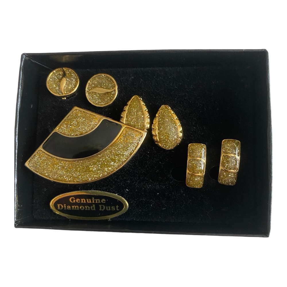 Evan St. Clair Diamond Dust Earring Trio +Pin
